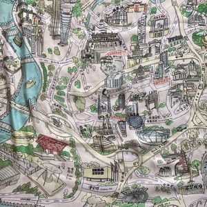 Shanghai Map Silky Scarf